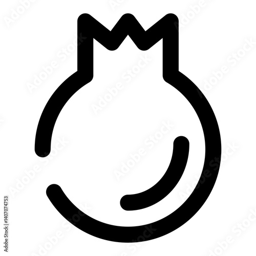 food and fruit dashed line icon