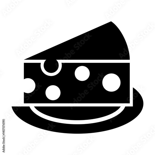 Cheese Vector Glyph Icon Design