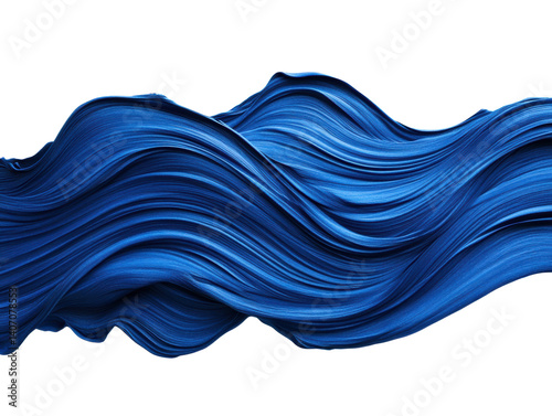 Flowing blue paint texture for creative design and artistry, cut out