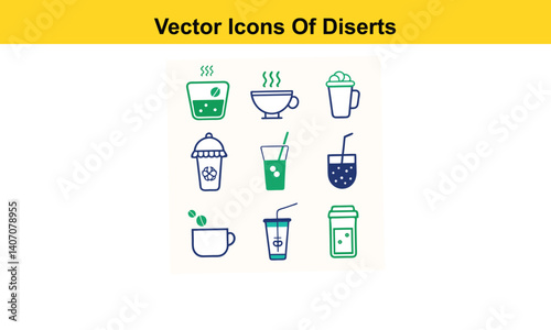 Drink thin line icons collection isolated on white background. Editable stroke Vector.