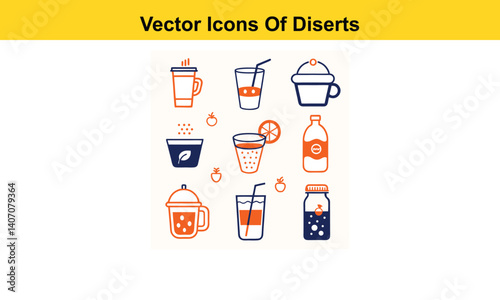 Drink thin line icons collection isolated on white background. Editable stroke Vector.