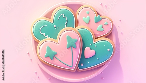 Heart Cookies on Plate