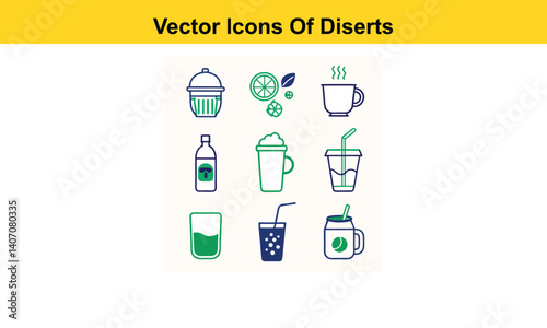 Drink thin line icons collection isolated on white background. Editable stroke Vector.