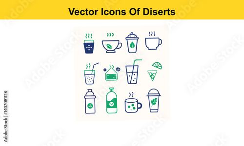 Drink thin line icons collection isolated on white background. Editable stroke Vector.