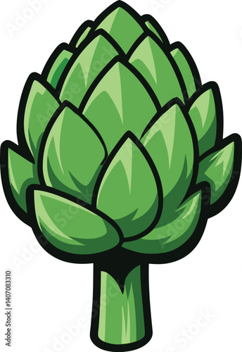 Artichoke icon on white background. Delicious food vector illustration of a fresh green artichoke