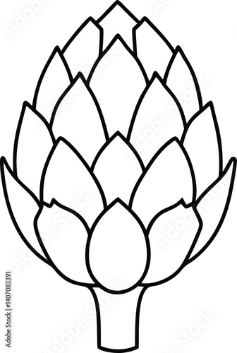Artichoke icon on white background. Delicious food vector illustration of a fresh green artichoke