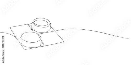 A single line drawing of a checkers. Continuous line draughts icon. One line icon. Vector illustration.