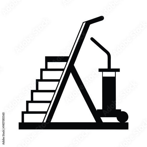 Outline of Stair climber stair stepper on white background