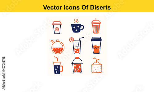 Drink thin line icons collection isolated on white background. Editable stroke Vector.