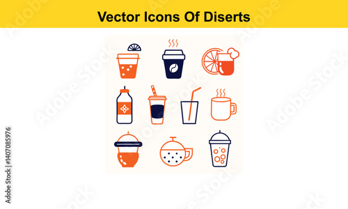 Drink thin line icons collection isolated on white background. Editable stroke Vector.