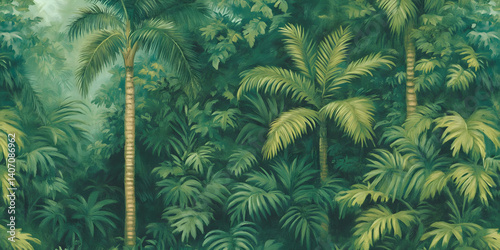 Lush Tropical Palm Forest Scene