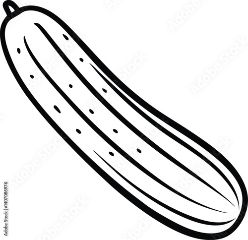 cucumber outline vector illustration