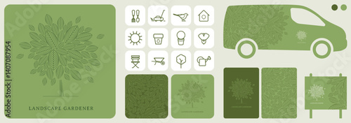 logo, image de marque, logotype pour un pépiniériste, paysagiste, jardinier, urbaniste
