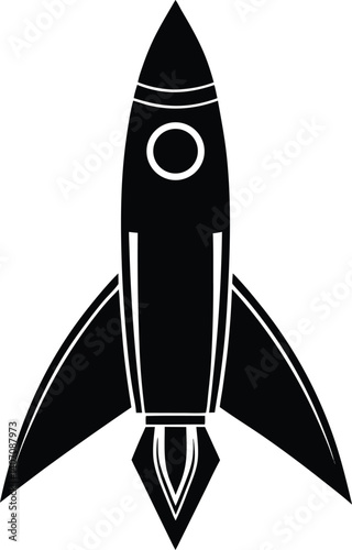 Rocket Icon Silhouette Vector | Spacecraft Design for Sci-Fi and Adventure Art