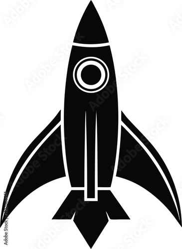 Rocket Icon Silhouette Vector | Spacecraft Design for Sci-Fi and Adventure Art