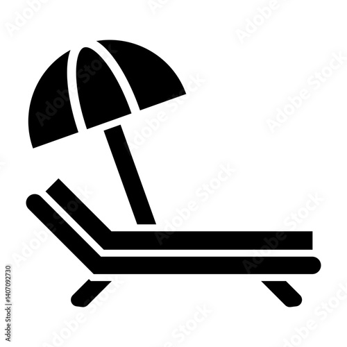 Sunbed Vector Glyph Icon Design