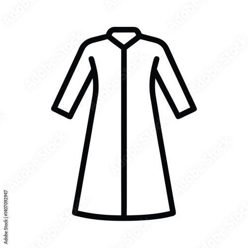 Outline of Surgical gown on white background