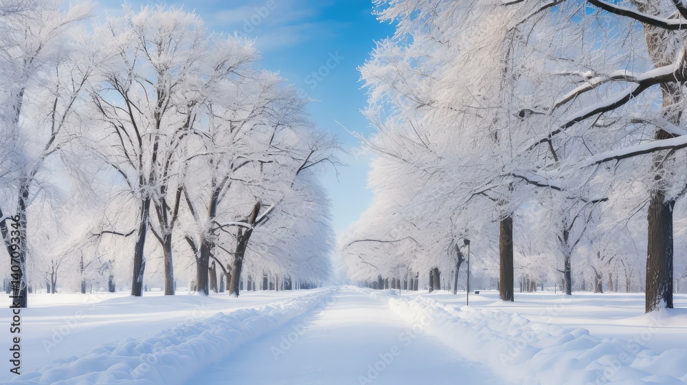 Obraz premium winter park road