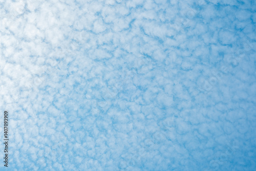 Tableau sur toile Cloudy sky with a soft blue background during midday