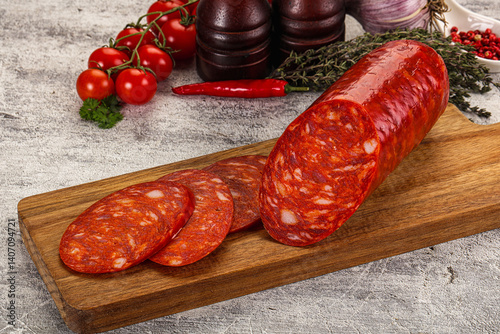 Italian Chorizo sausage with slices