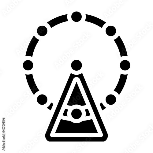 Ferris Wheel Vector Glyph Icon Design