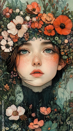 Floral Girl Portrait