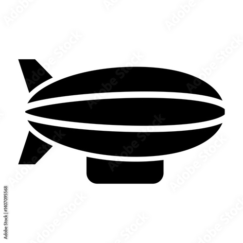Zeppelin Vector Glyph Icon Design