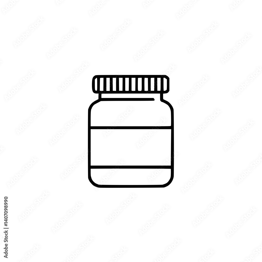 Minimalistic jar icon representing the concept of storage and container