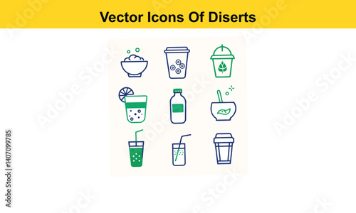 Drink thin line icons collection isolated on white background. Editable stroke Vector.