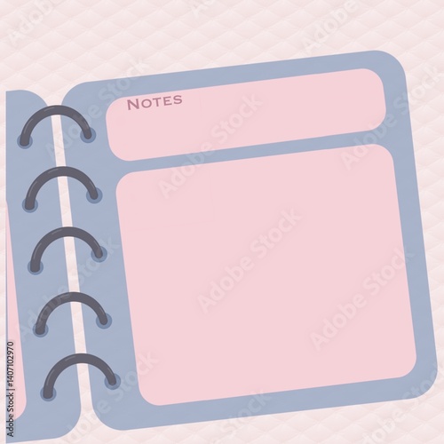spiral-bound notebook with rings on the side and a blank copy space