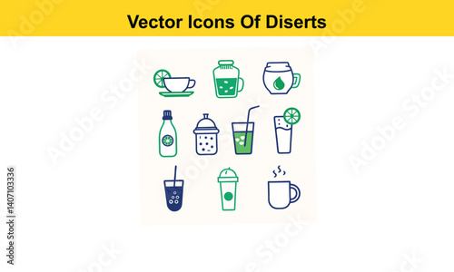 Drink thin line icons collection isolated on white background. Editable stroke Vector.