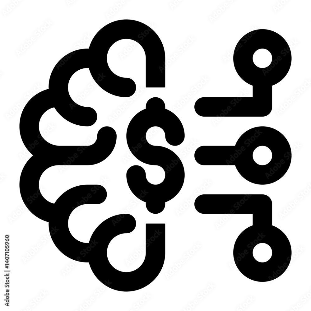Artificial Intelligence, AI, Digital Business Outline Icon Artificial Intelligence, AI, Digital Business Outline Icon