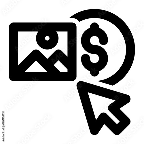 Image Monetization, Image, Photo Outline Icon