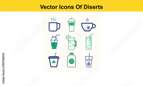 Drink thin line icons collection isolated on white background. Editable stroke Vector.