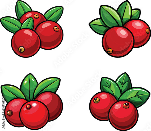 Cranberry Vector Clipart Fresh Fruit Design Elements