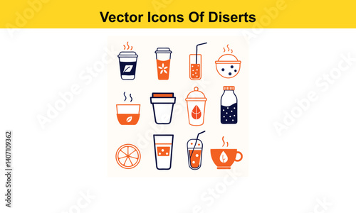 Drink thin line icons collection isolated on white background. Editable stroke Vector.