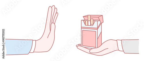 An illustration promoting the rejection of cigarettes, advocating for and supporting a smokefree lifestyle