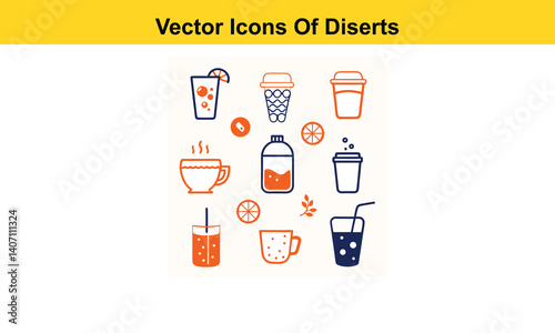 Drink thin line icons collection isolated on white background. Editable stroke Vector.