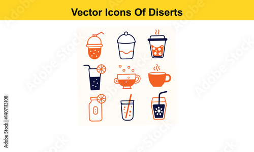 Drink thin line icons collection isolated on white background. Editable stroke Vector.