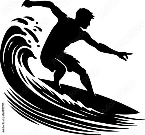 surfer silhouette vector