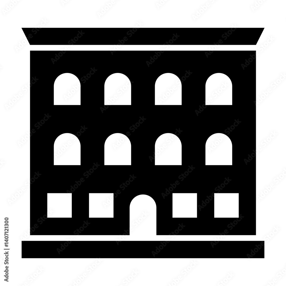 Historic Building Model Vector Glyph Icon Design Historic Building Model Vector Glyph Icon Design
