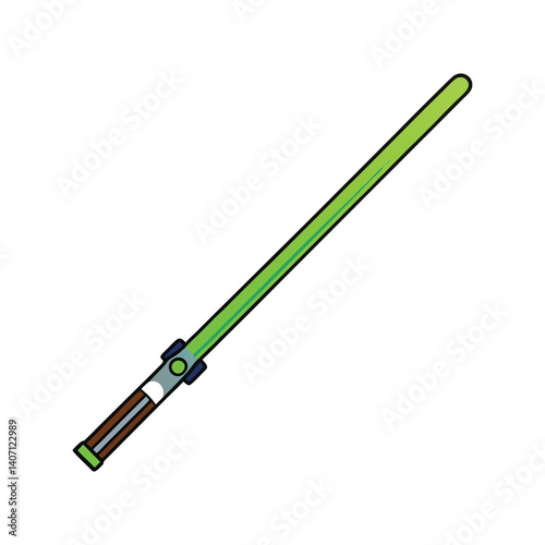 Lightsaber Vector Illustration – Glowing Sci-Fi Weapon Icon for Fantasy Games, Movie Posters, and Futuristic Tech Designs
