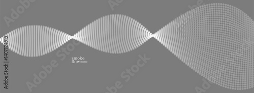 Vector abstract background with wave of flowing particles, smoke flowing grey design, smooth and soft relaxing image.