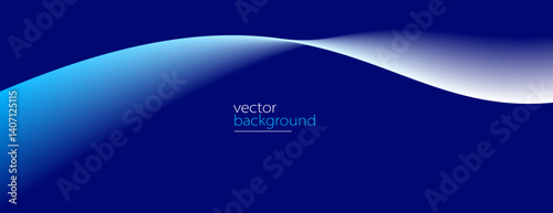 Smooth flow of wavy shape with gradient vector abstract background, dark blue design curve line energy motion, relaxing music sound or technology.