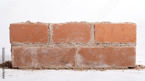 Construction worker laying brick in wall. Featuring bricklaying and masonry work