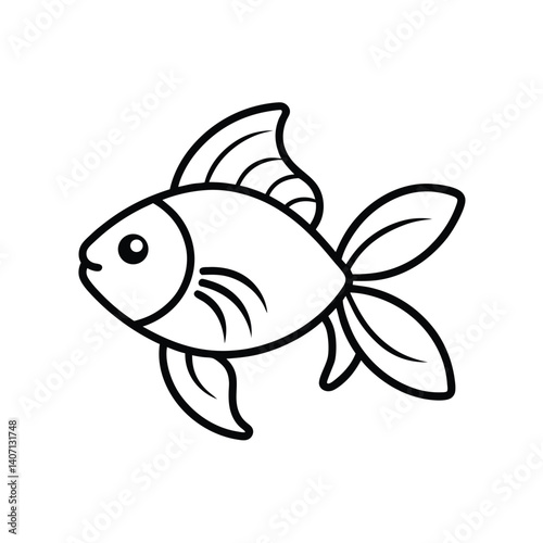 Goldfish on white background 