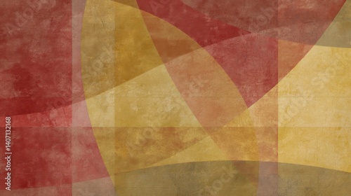 Abstract Geometric Pattern with Overlapping Red and Yellow Shapes