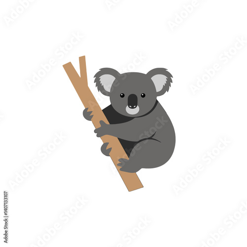 Cute Koala on a Tree Branch