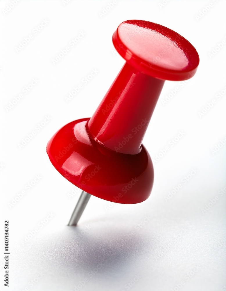 Red Pushpin on White Background – Office and Reminder Concept Red Pushpin on White Background – Office and Reminder Concept