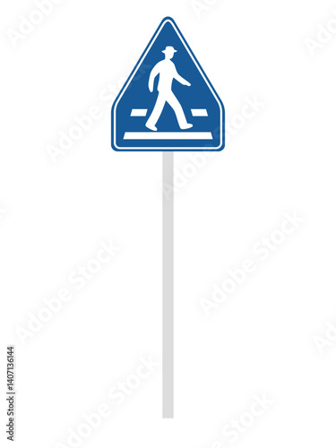ポール付き標識の単品イラスト　横断歩道